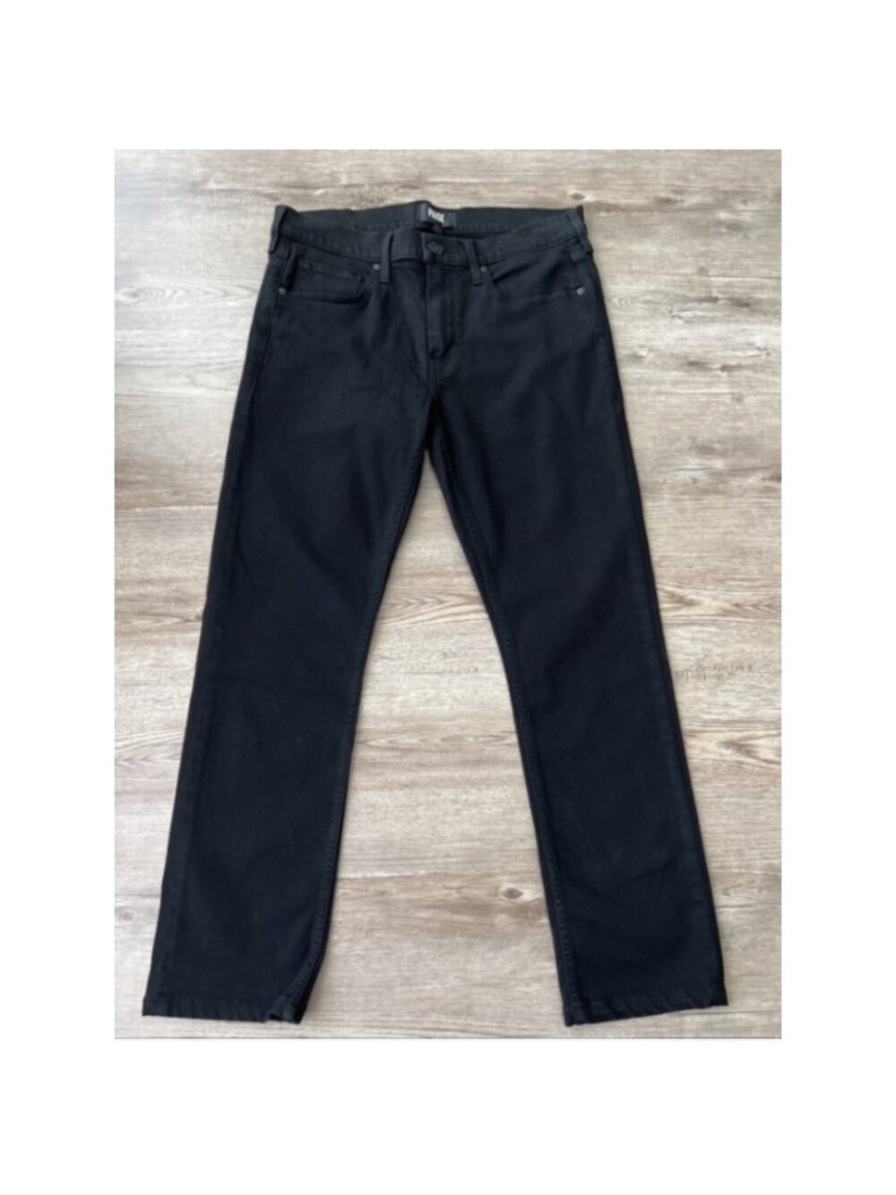 PAIGE Lennox Slim Jeans Mens 32x27 Black Shadow Transcend Stretch Denim Comfort